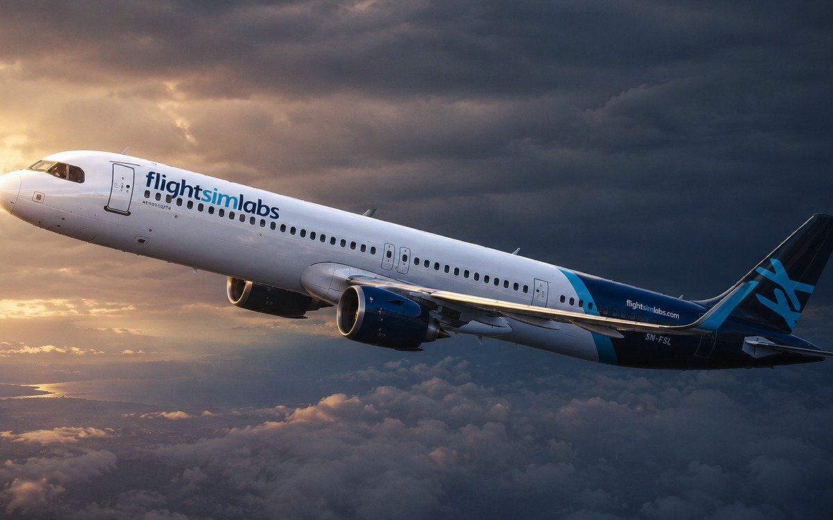 FSLab A321 in flight
